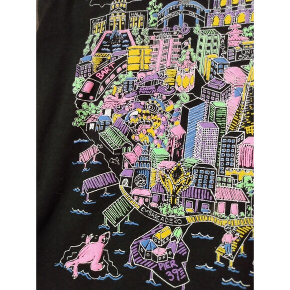 Vintage 80s San Francisco T Shirt Single Stitch Medium City Landmarks Retro - Picture 6 of 9